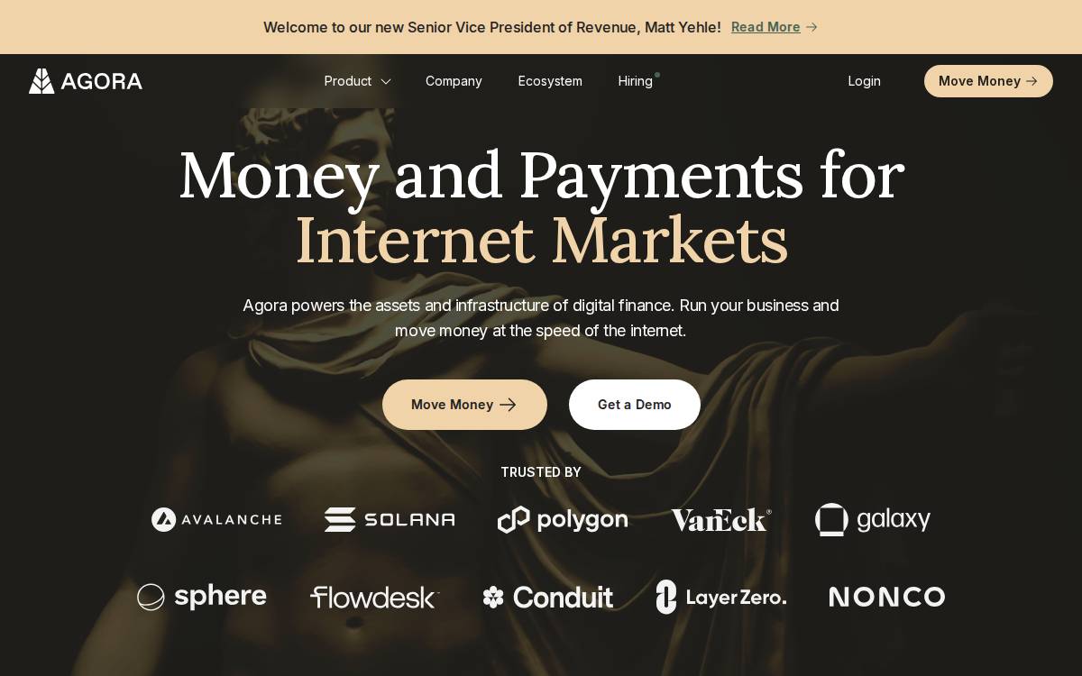 Agora Finance website preview