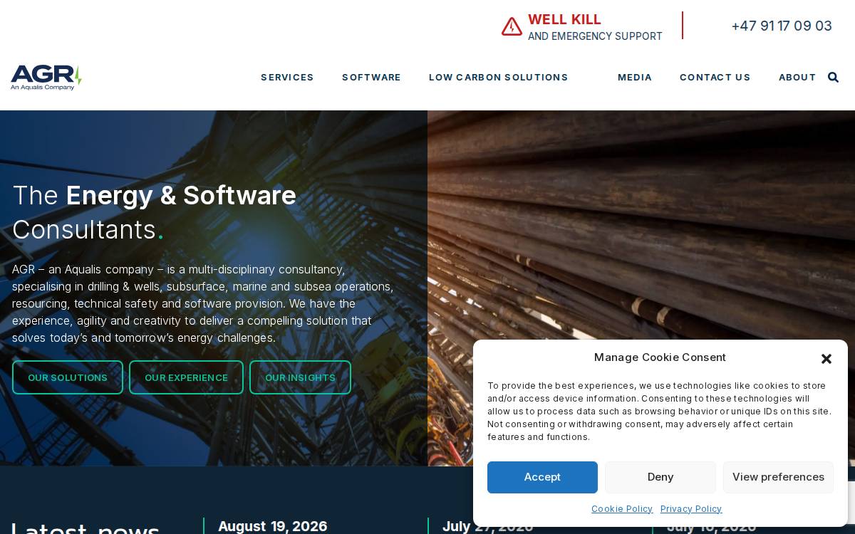 AGR Petroleum Services website preview