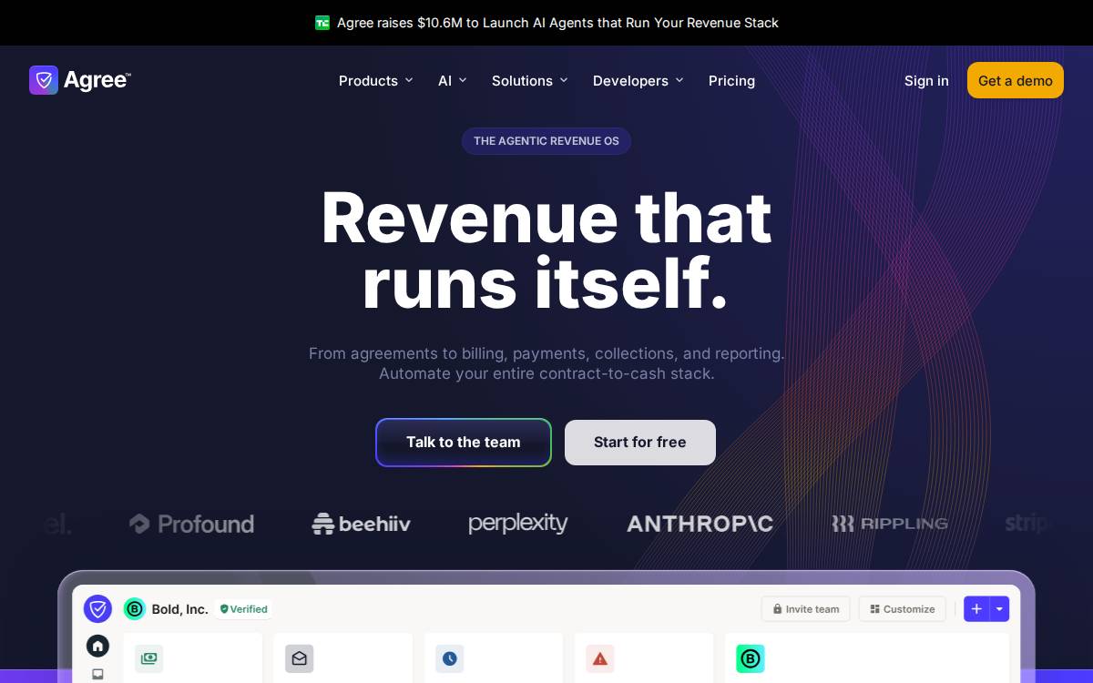 Agree website preview