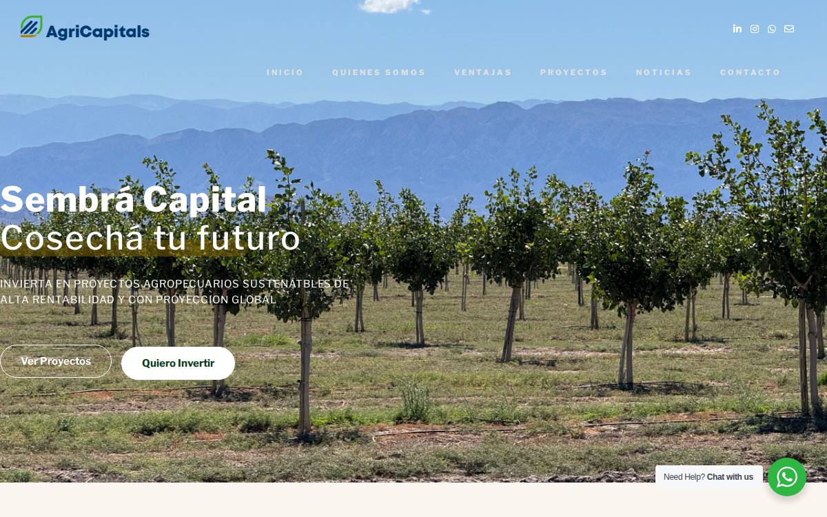 Agricapitals website preview