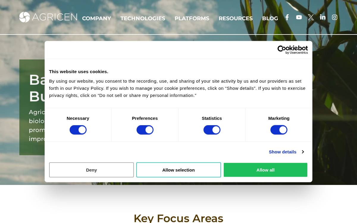 Agricen website preview