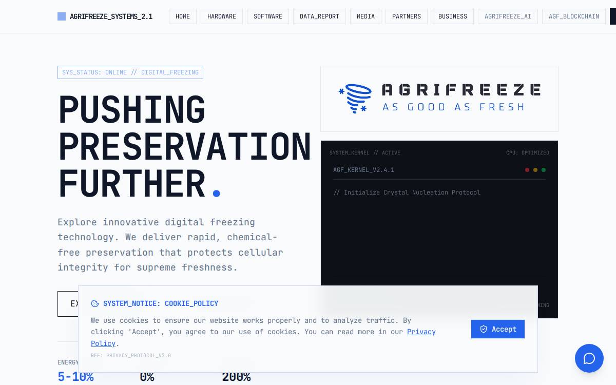 Agrifreeze website preview