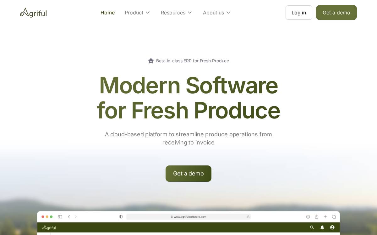 Agriful Software website preview