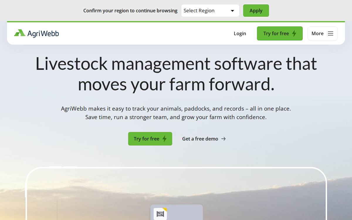 AgriWebb website preview