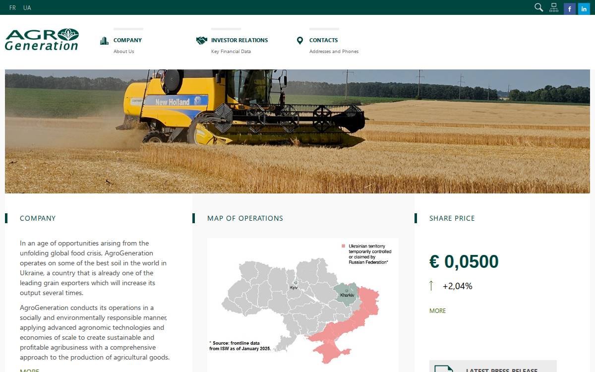 AgroGeneration website preview