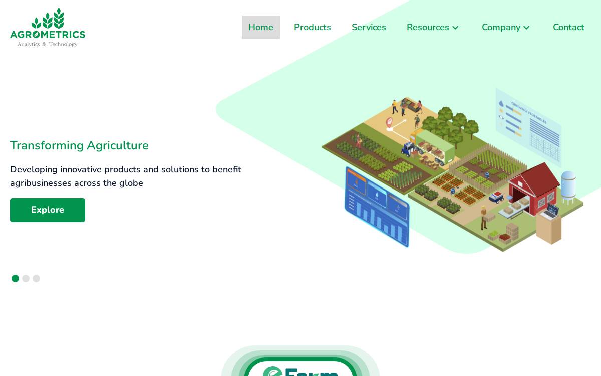 Agrometrics website preview