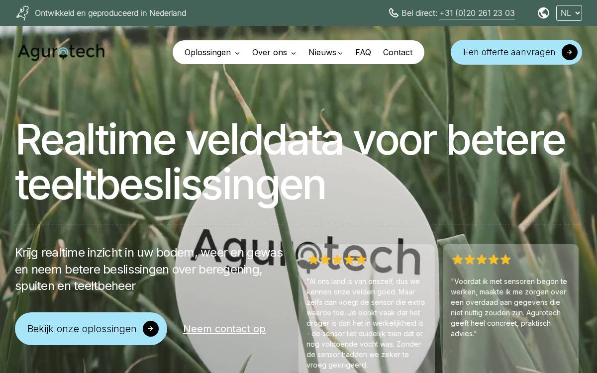 Agurotech website preview