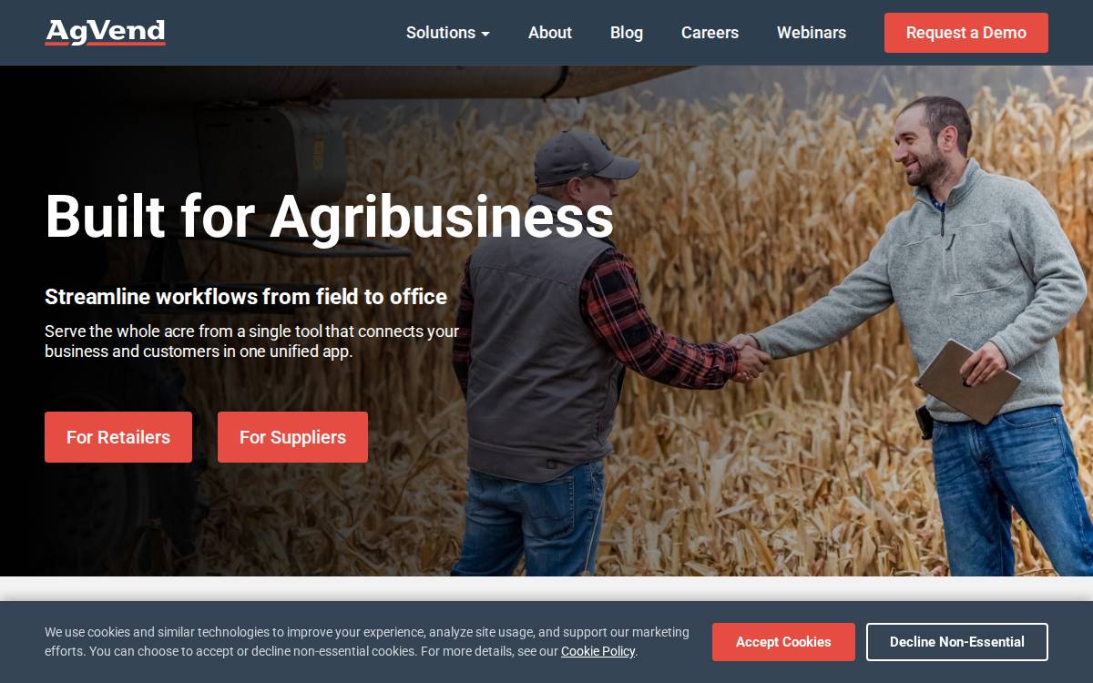 AgVend website preview