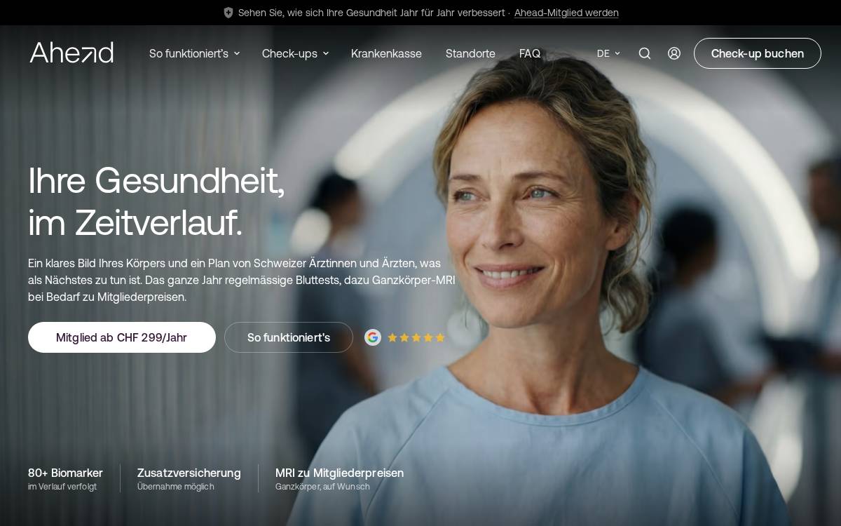 Ahead Health website preview