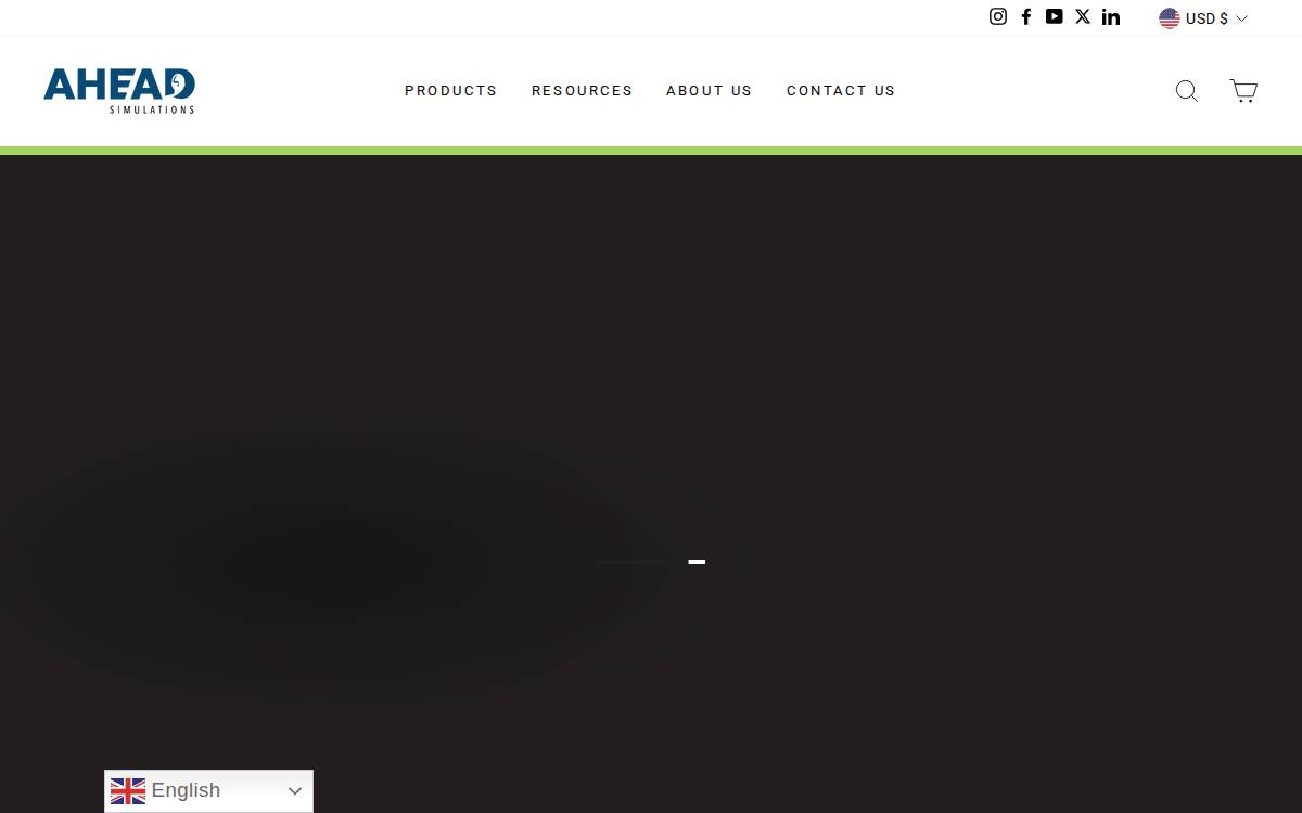 Ahead Simulations Inc. Website website preview