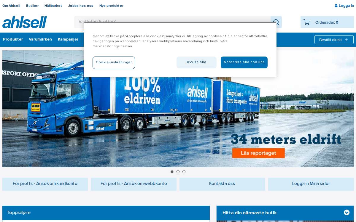 Ahlsell website preview