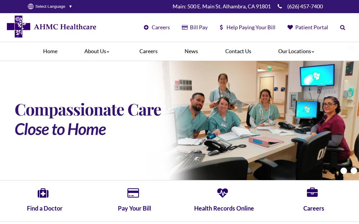 Ahmchealth website preview