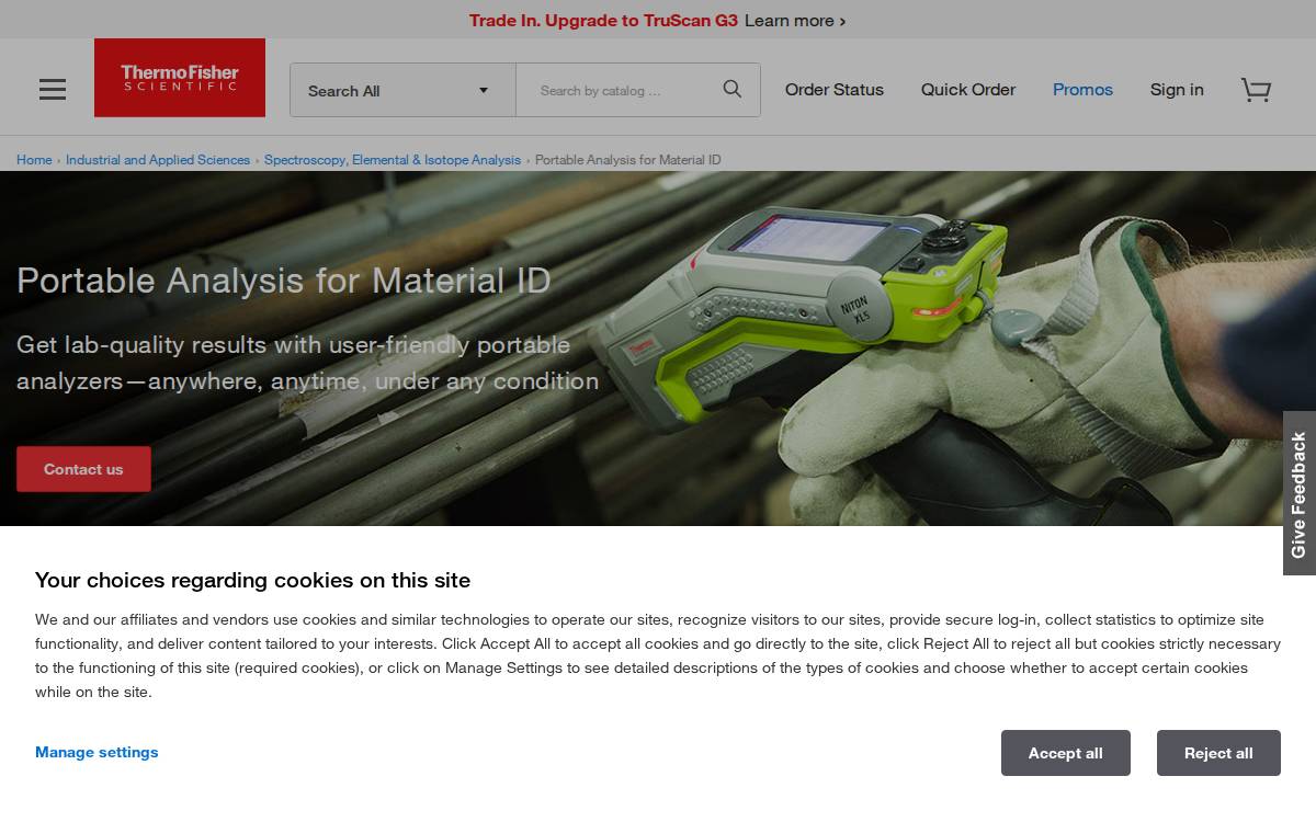 Ahura Scientific website preview