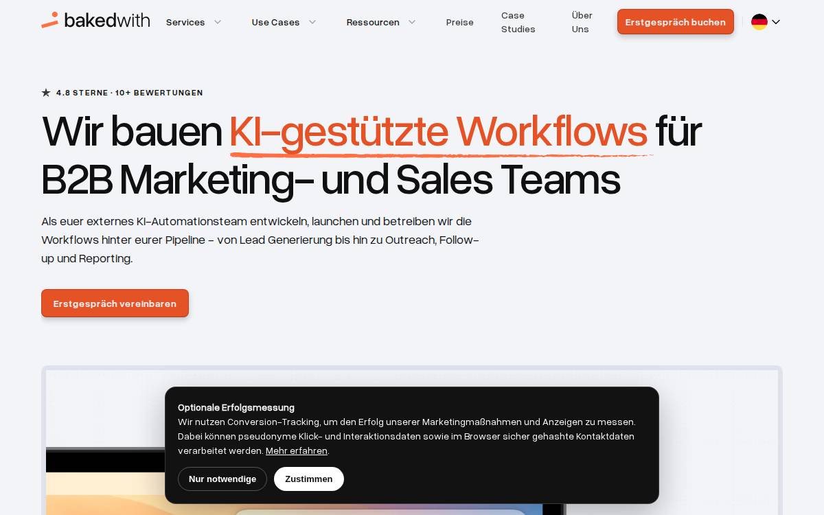 AI Automation Agency bakedwith website preview
