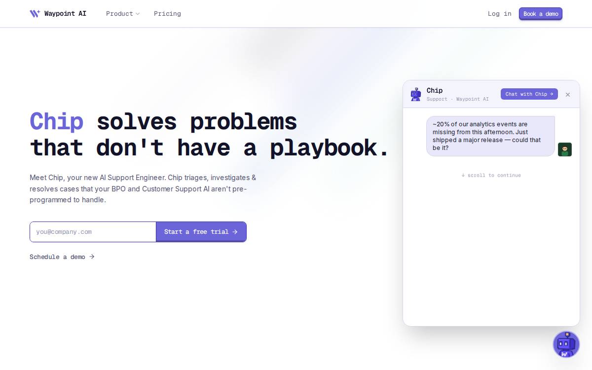AI Customer Support Engineer website preview