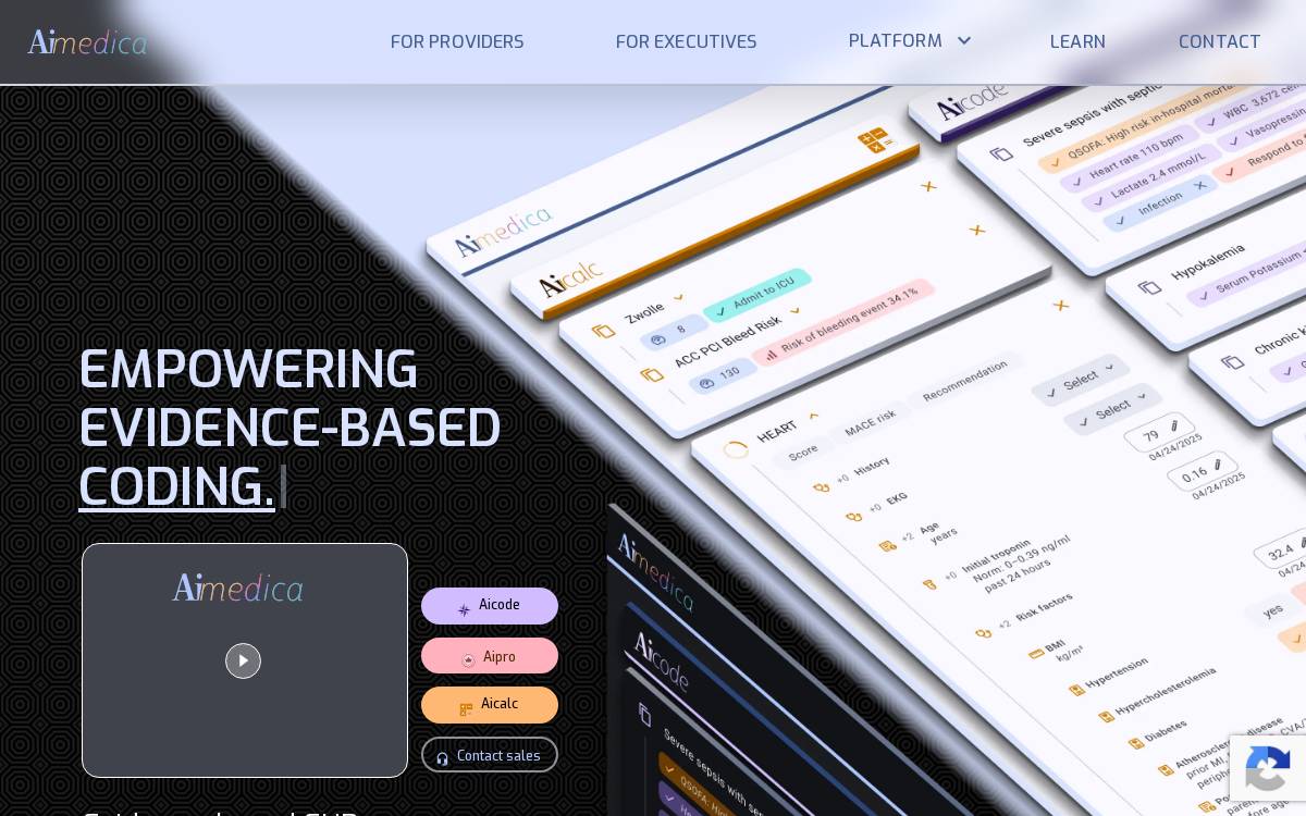 AI Medica website preview