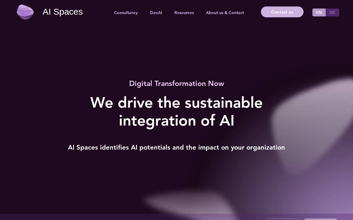 AI Spaces website preview