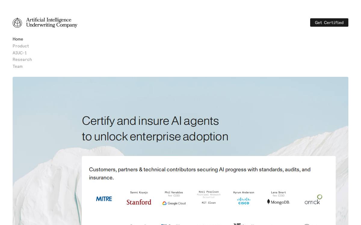AI Underwriting Company website preview
