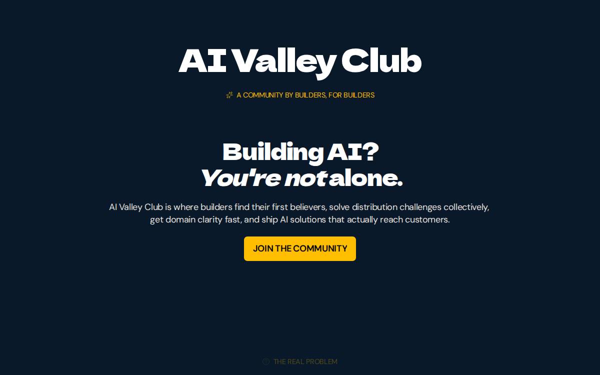 AI Valley Club website preview