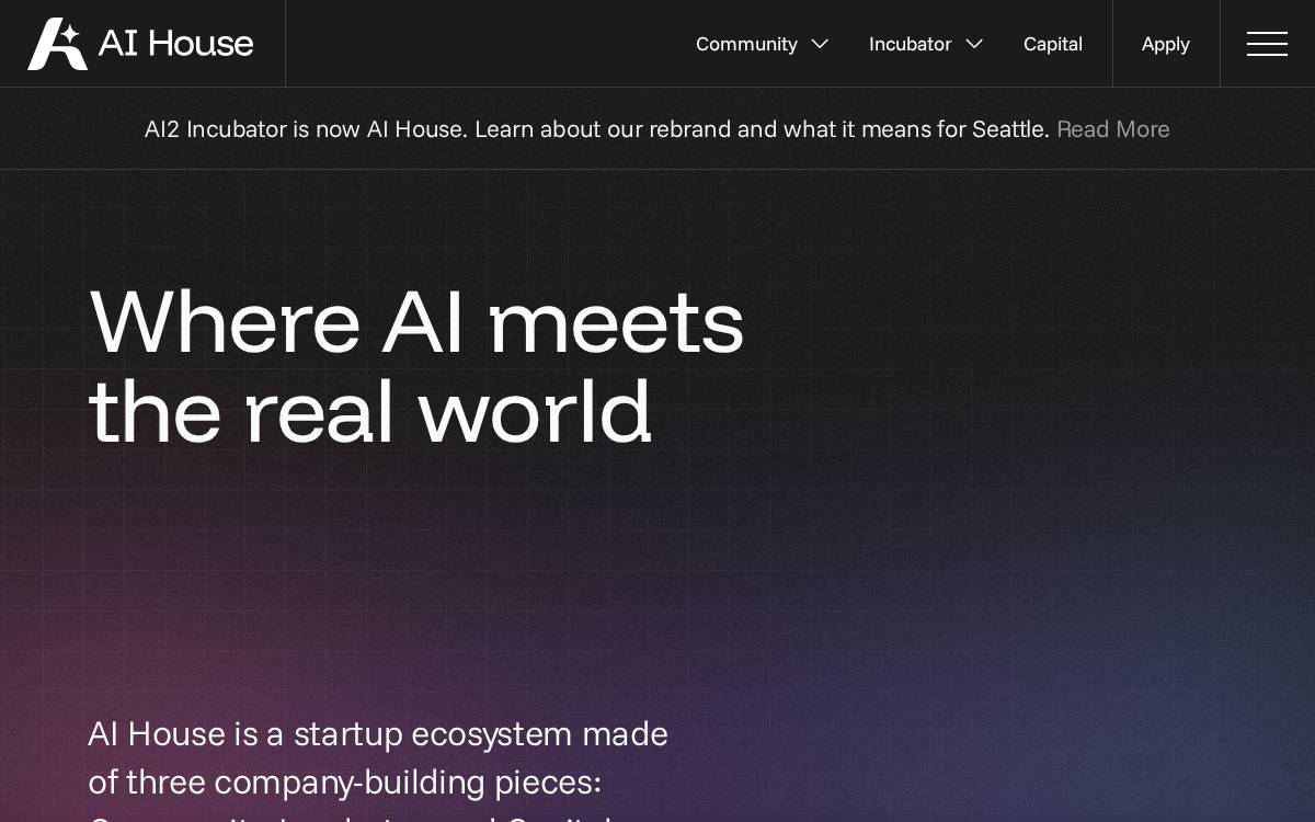 AI2 Incubator website preview
