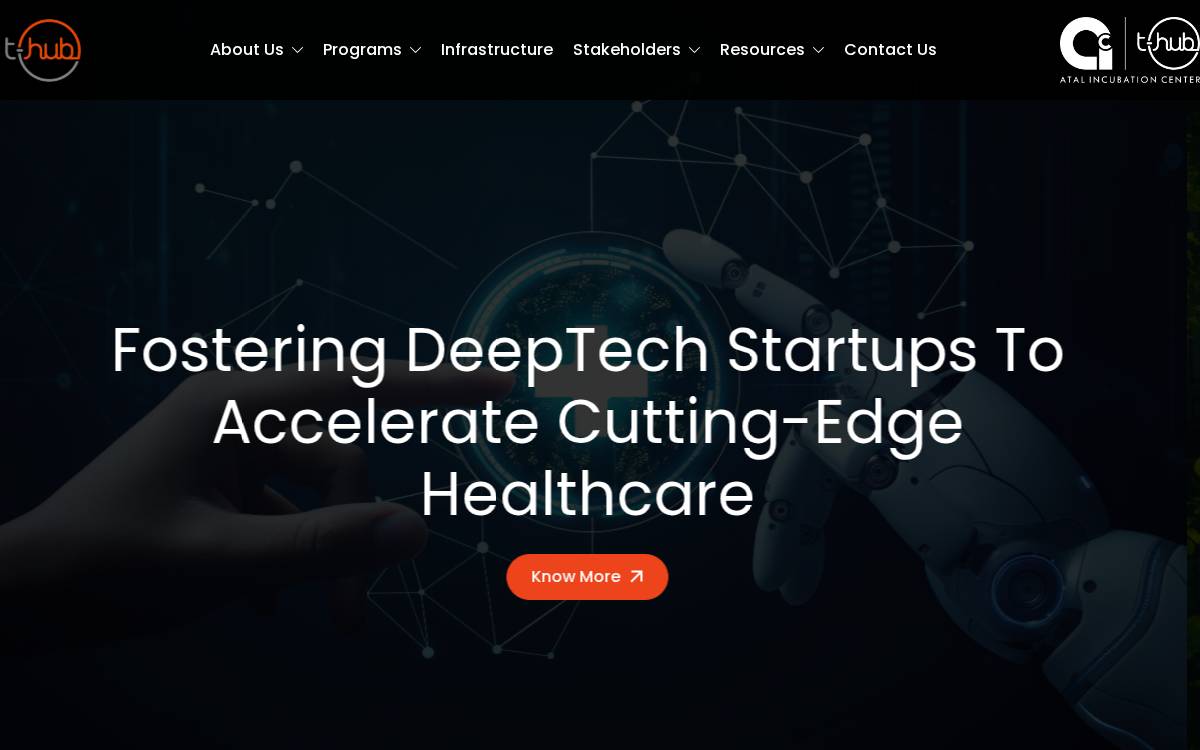 AIC T-Hub Atal Innovation Mission website preview