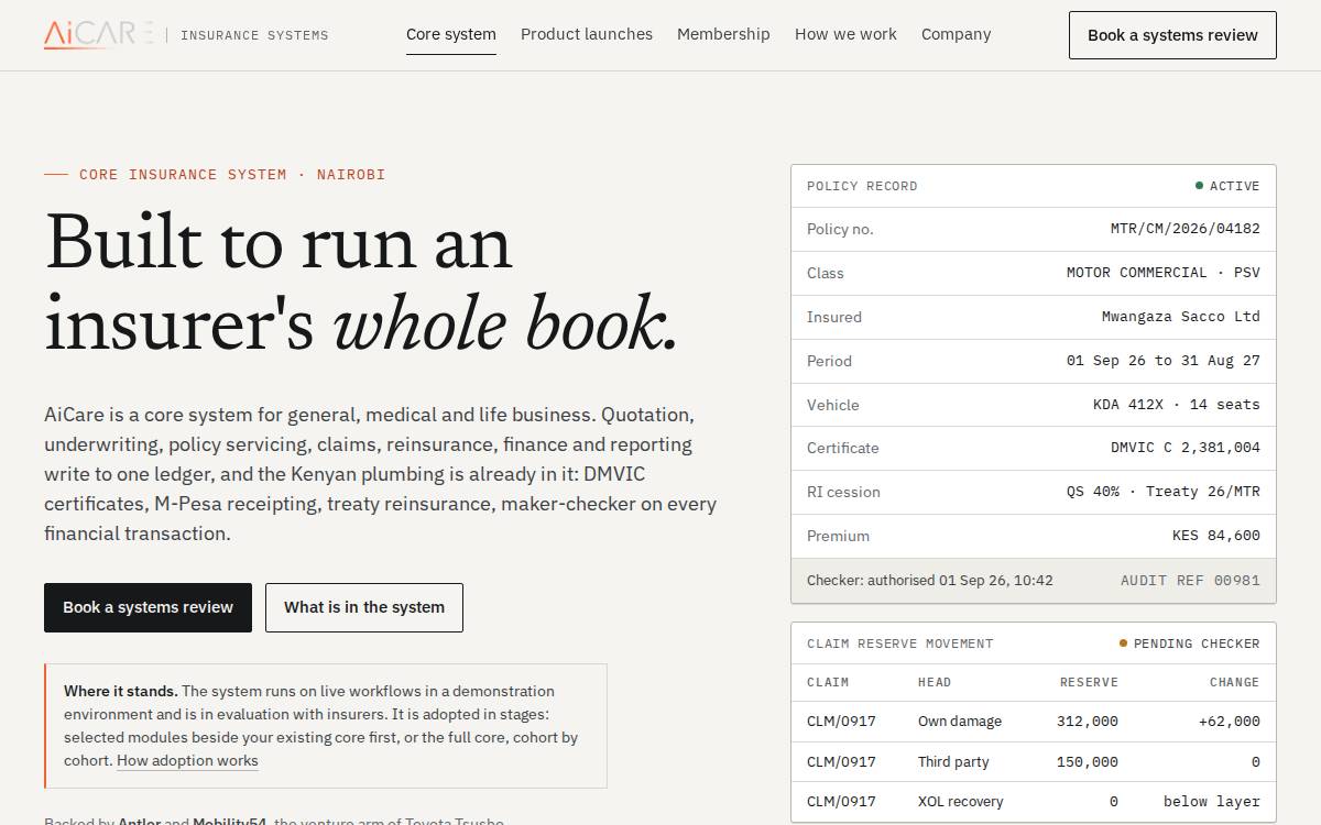 AiCare website preview