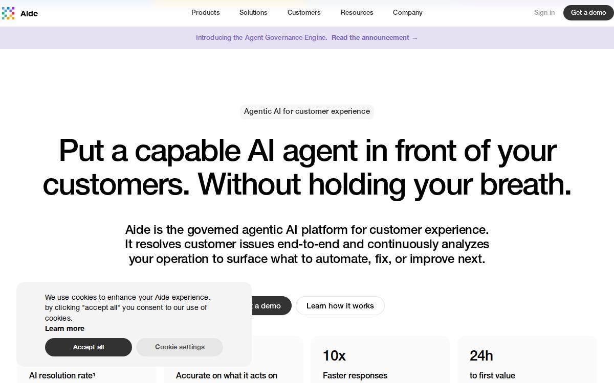 Aide website preview