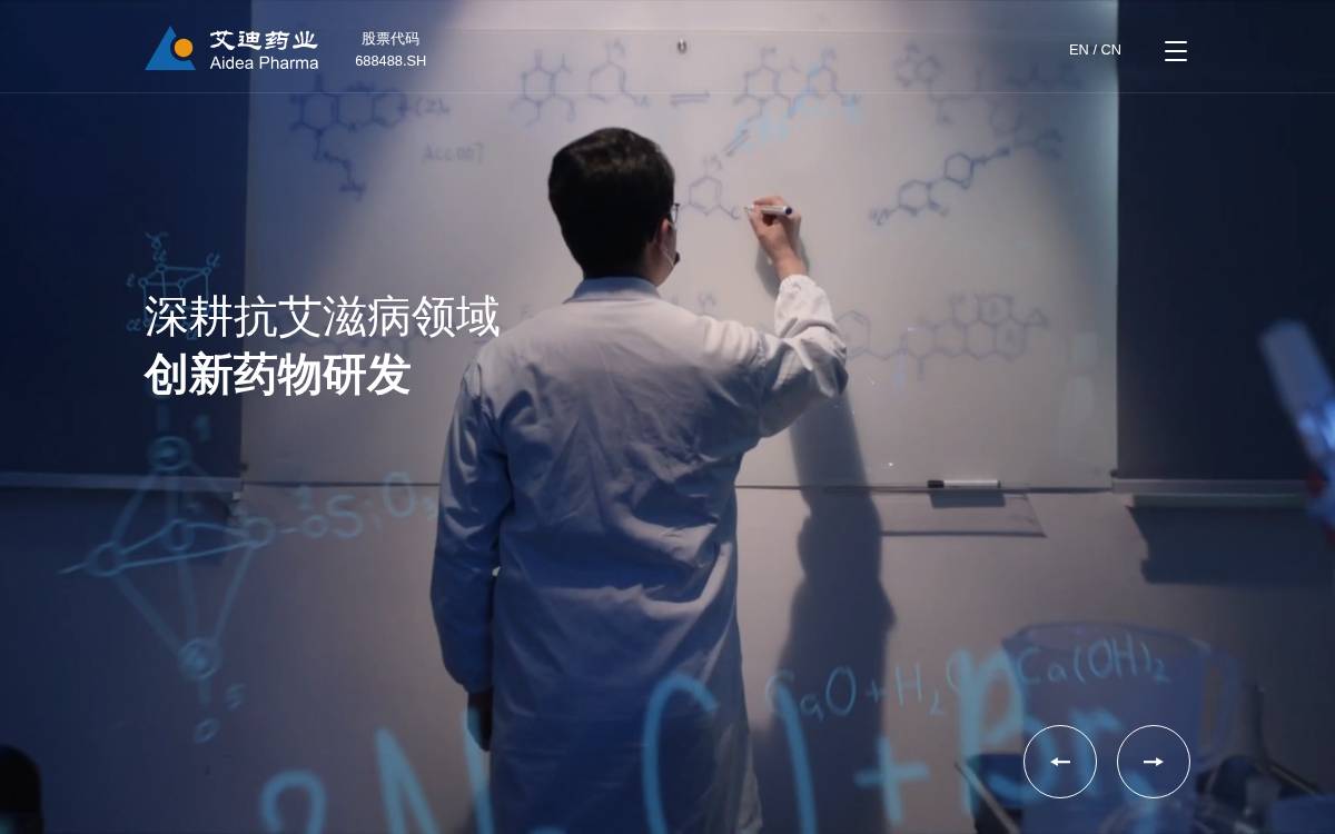 艾迪药业 (Aidea) website preview