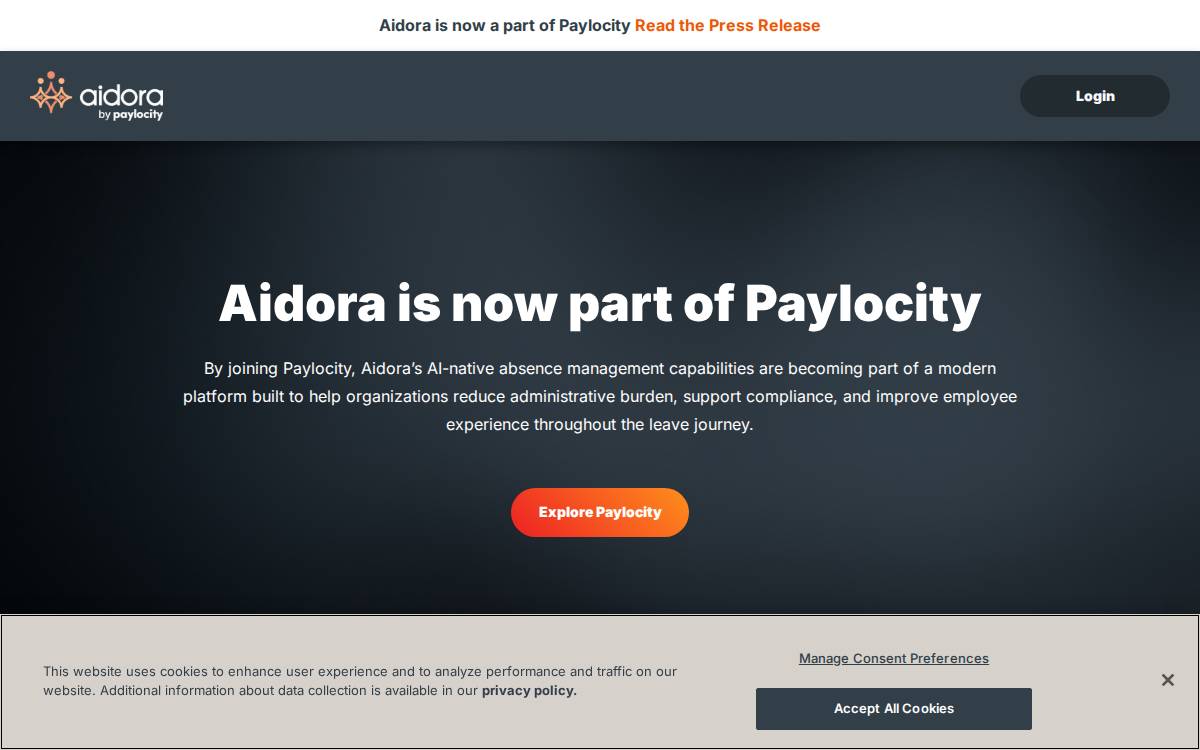 Aidora website preview