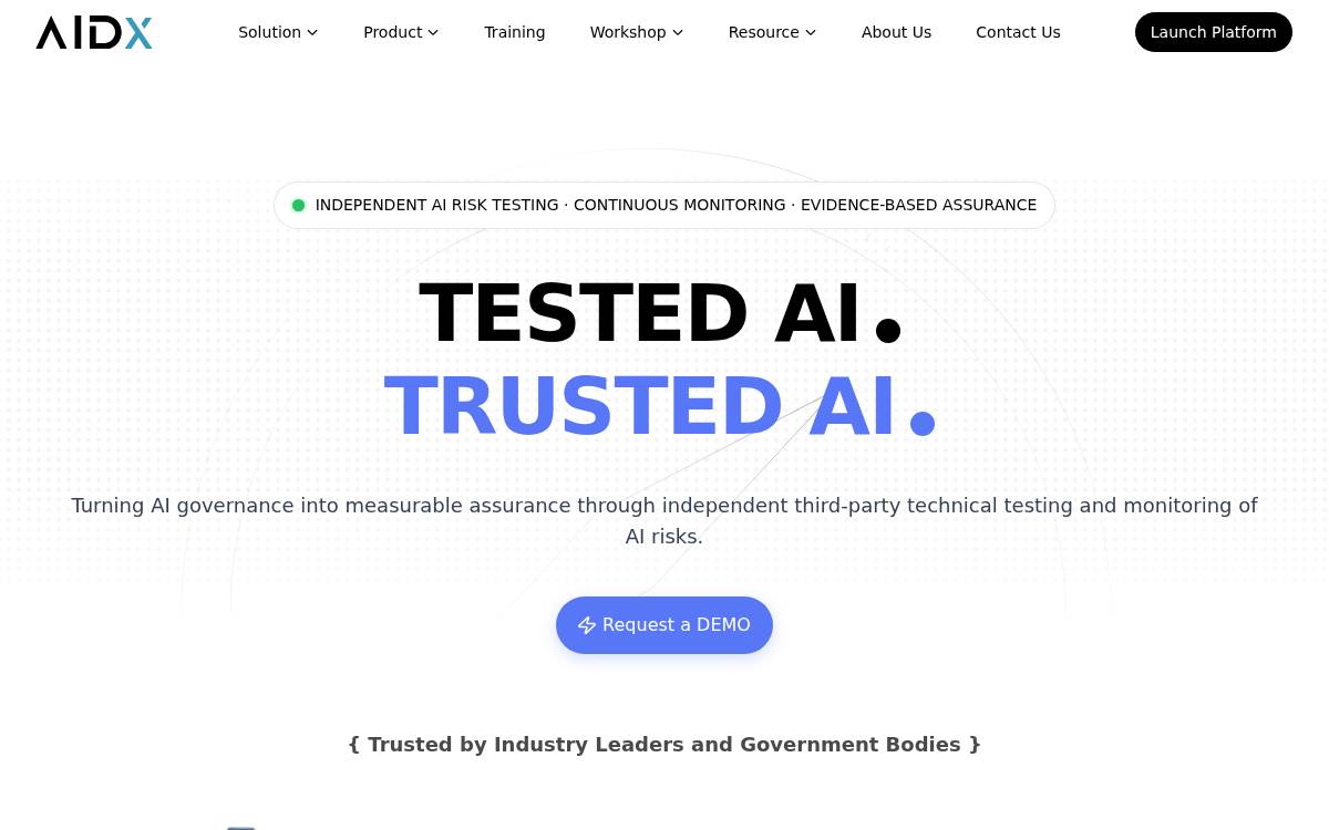 Aidx Tech website preview