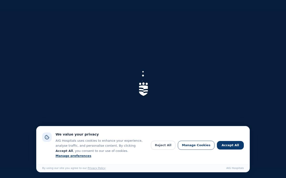 Aighospitals website preview