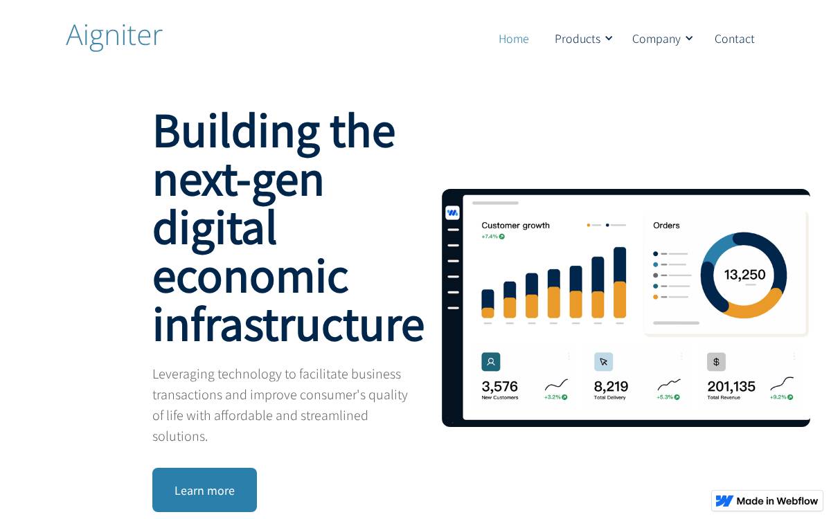 Aigniter website preview