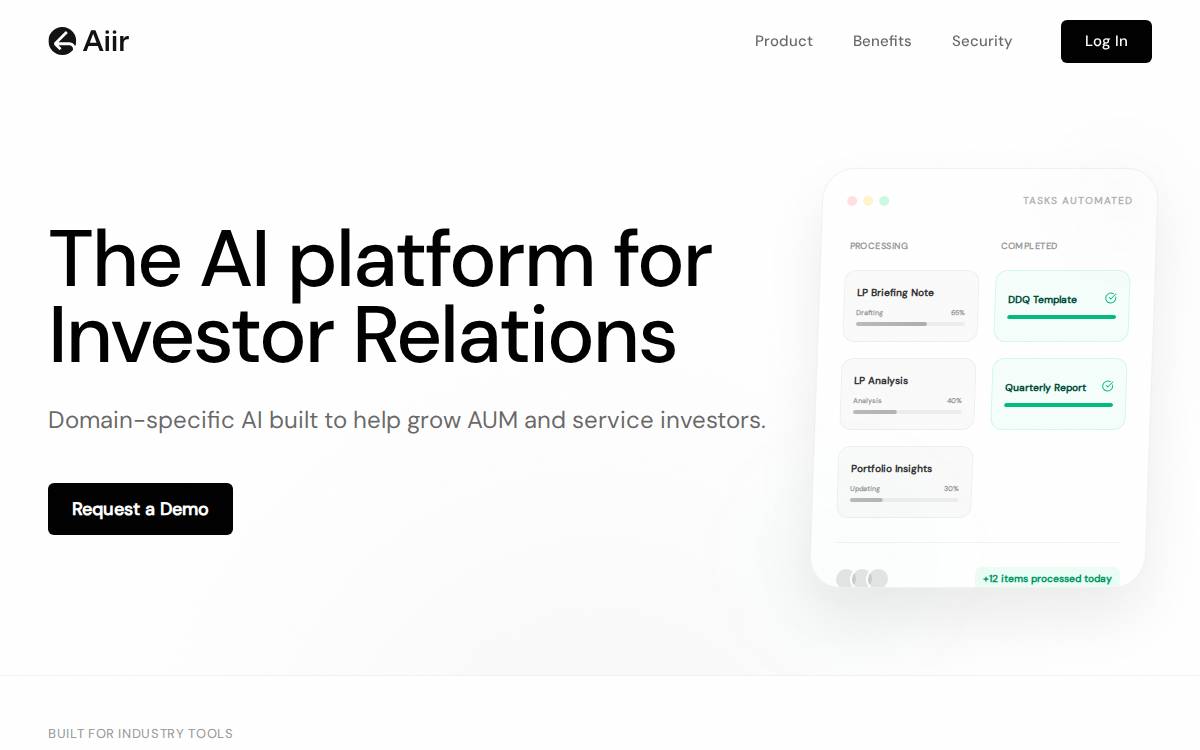 Aiir website preview
