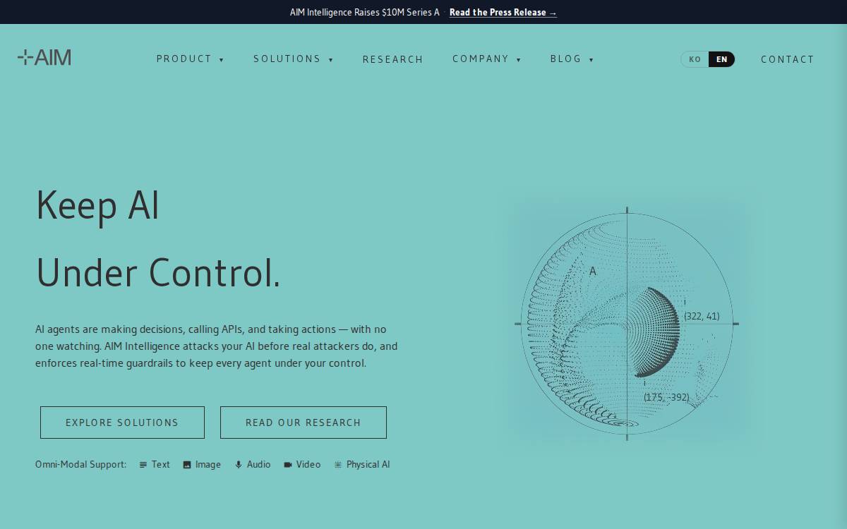 Aim Intelligence website preview
