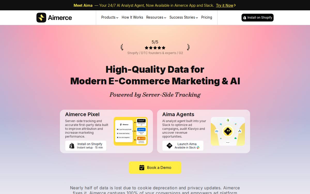 Aimerce website preview