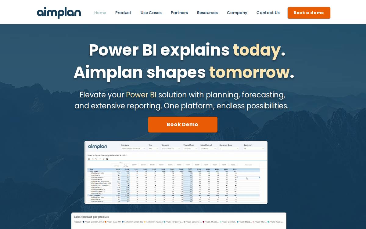 Aimplan website preview