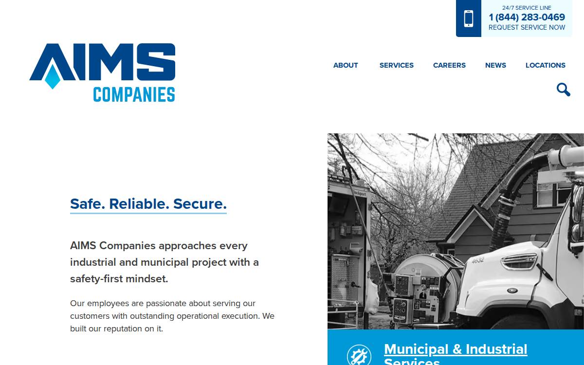 AIMS Companies website preview