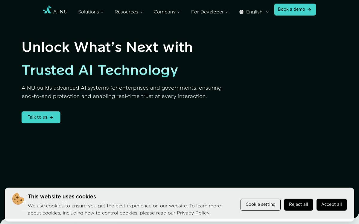 Ainu website preview
