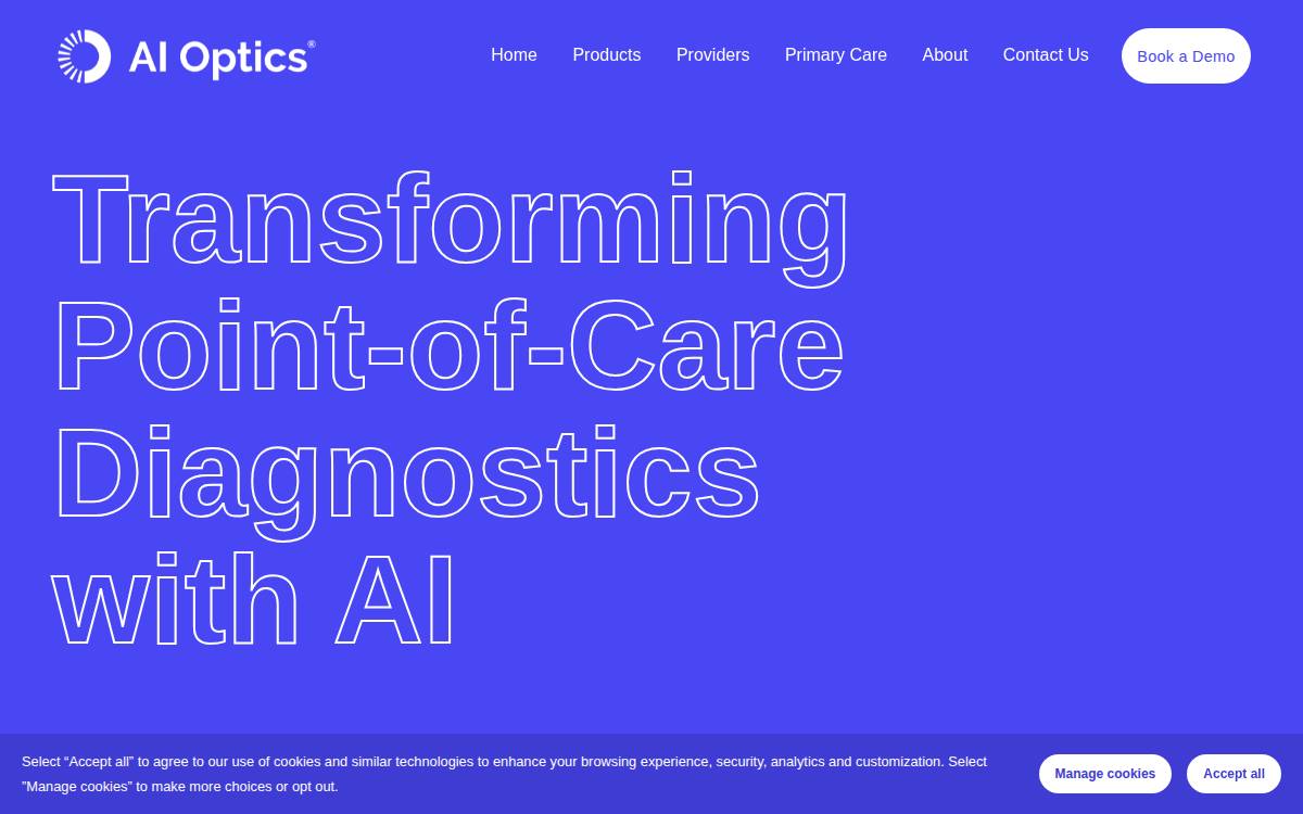 Aioptics website preview