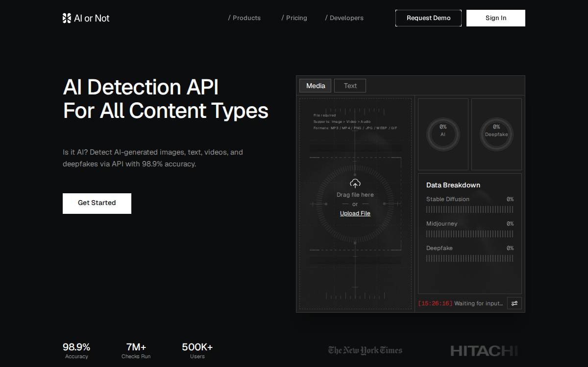 AIorNot website preview