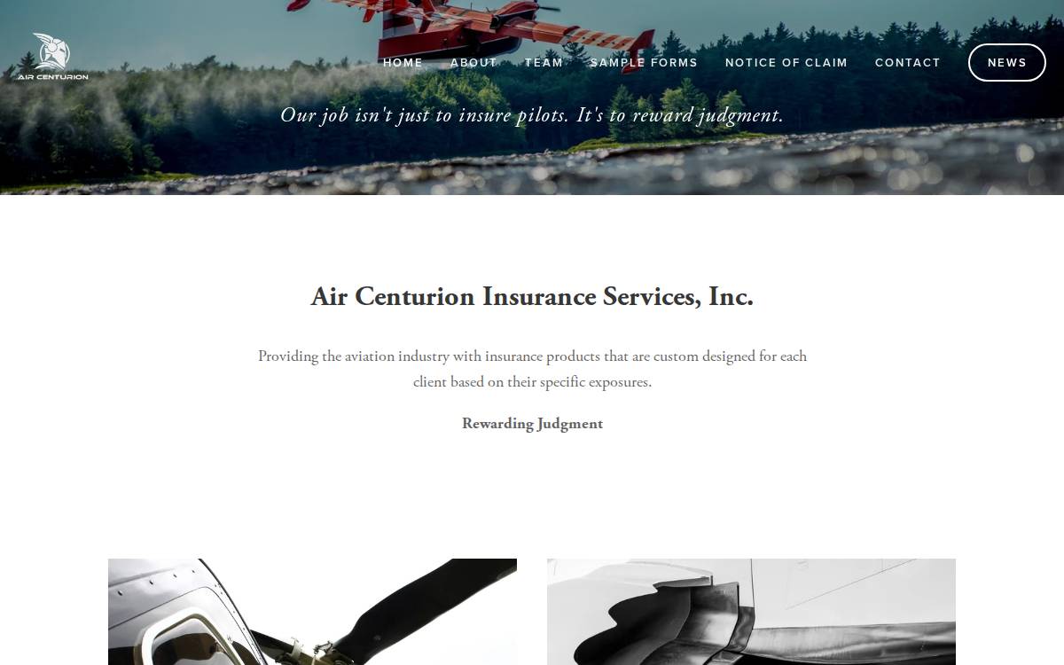 Air Centurion Insurance Services website preview