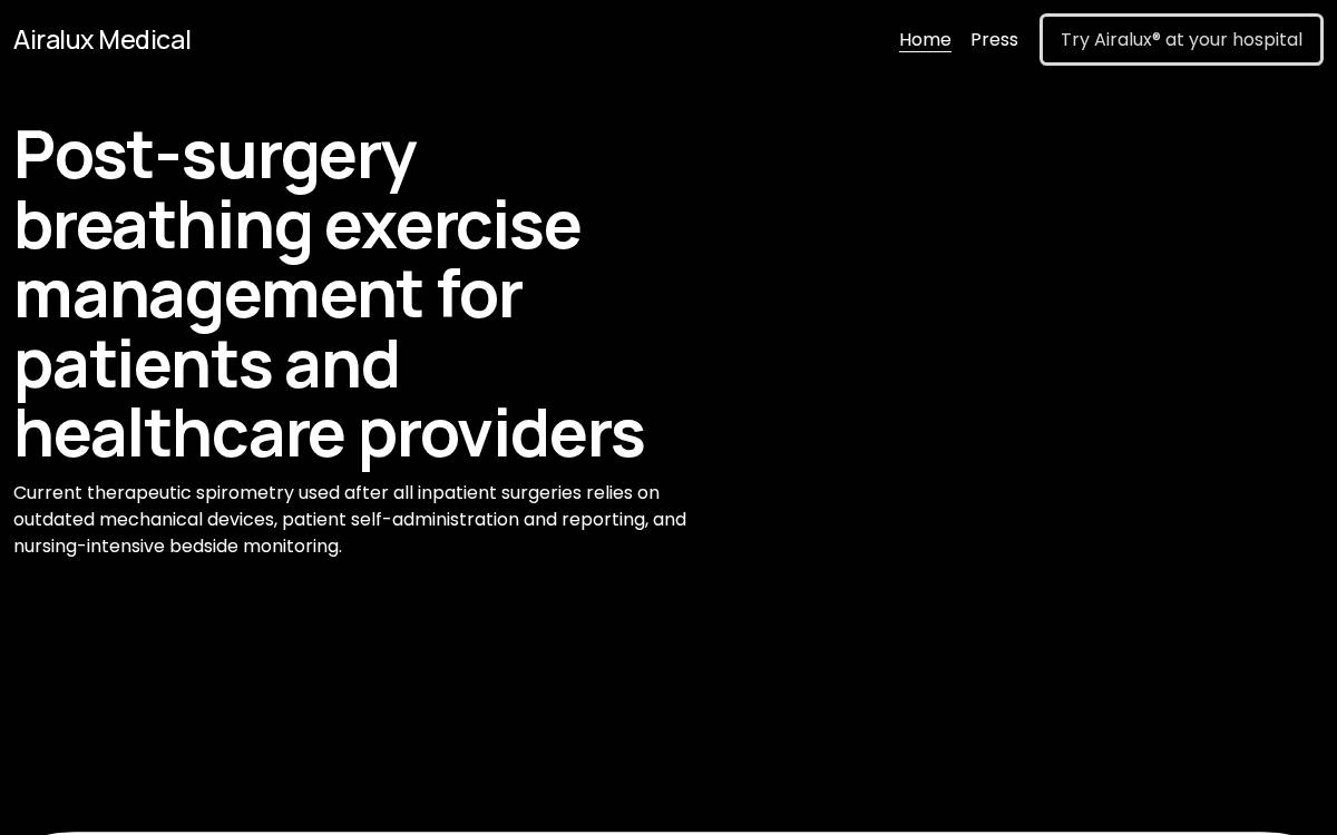 Airalux Medical Devices and Equipment website preview