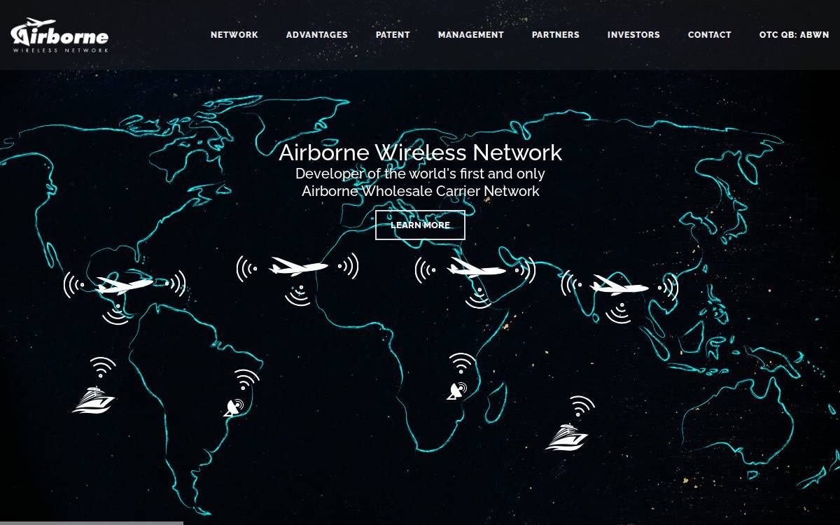Airborne Wireless Network website preview