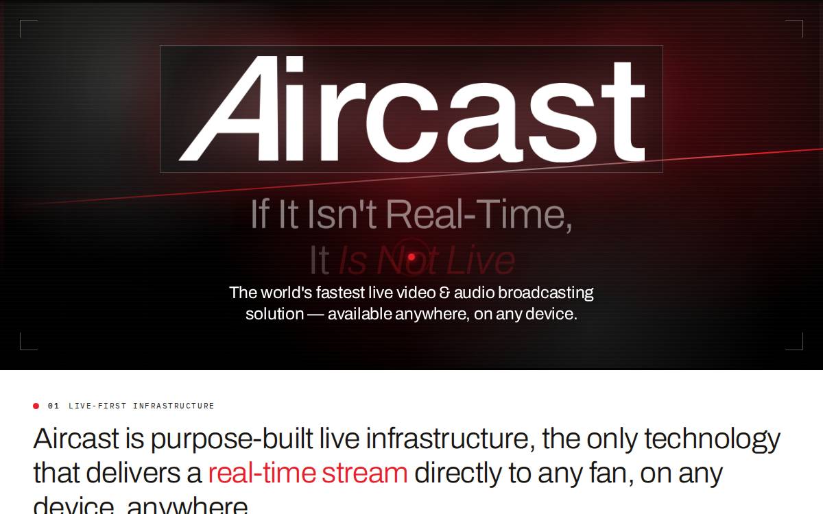 Aircast website preview