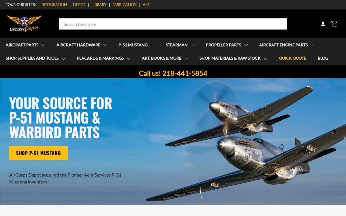 AirCorps Depot website preview