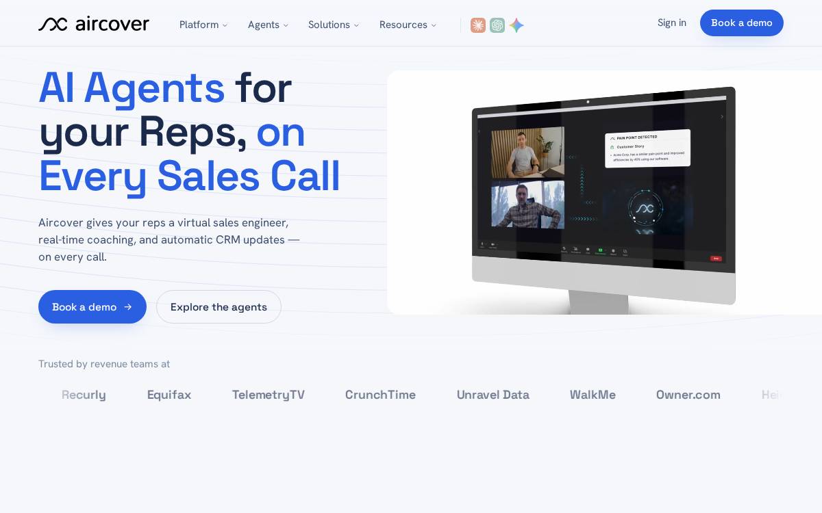 Aircover website preview