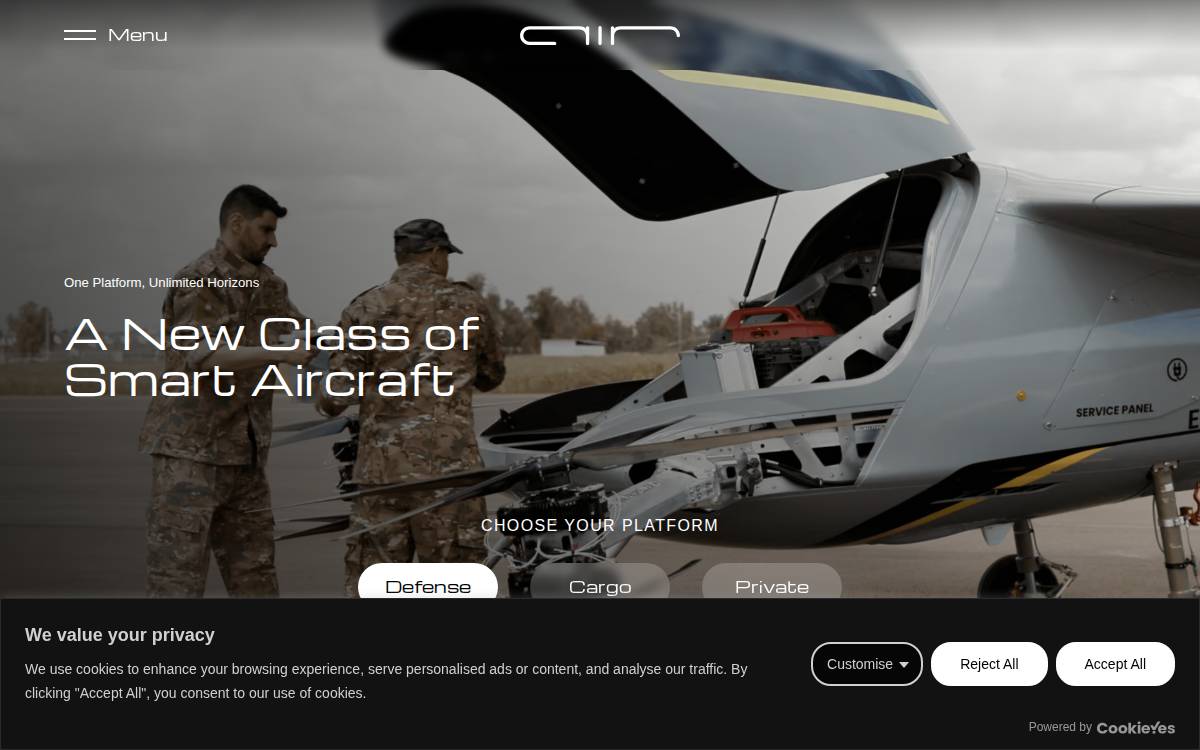 Air EV website preview