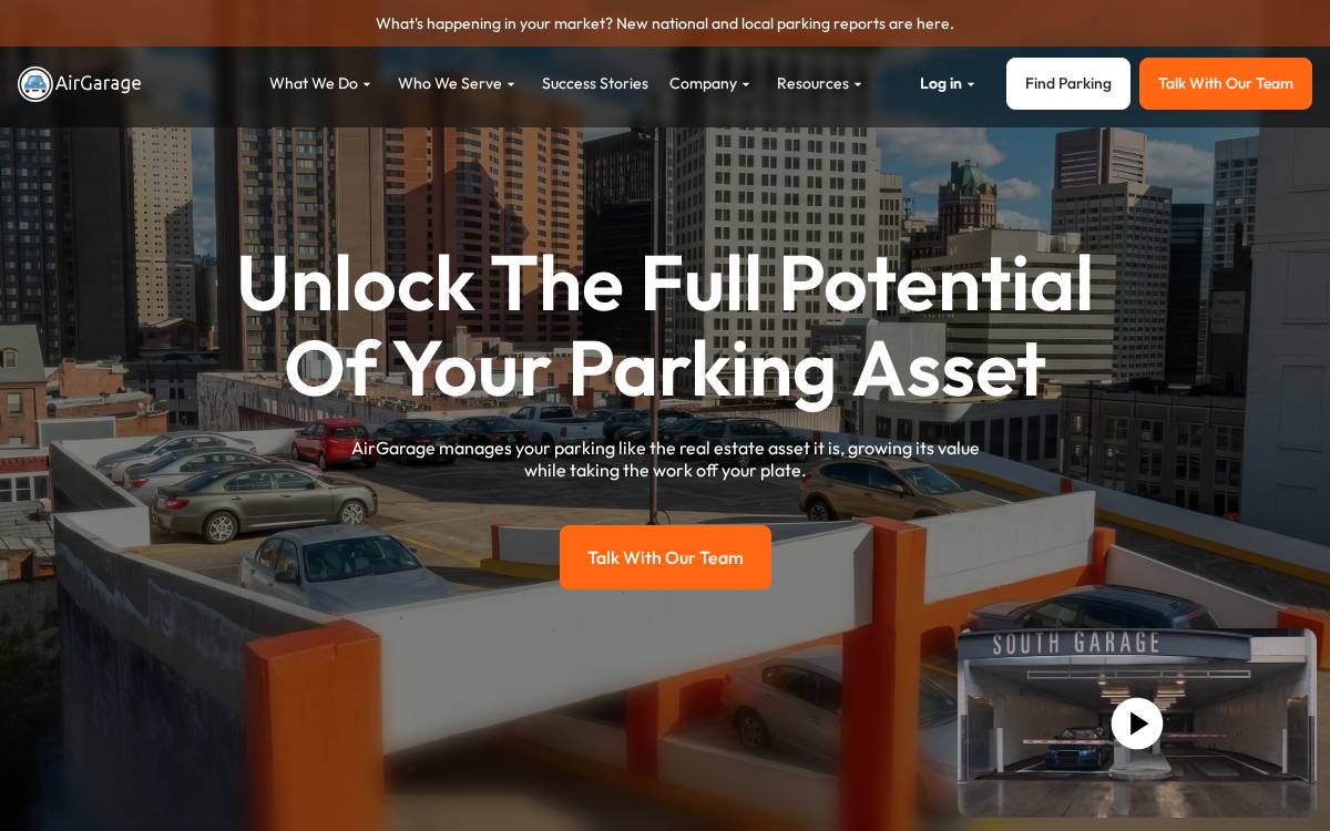 AirGarage website preview
