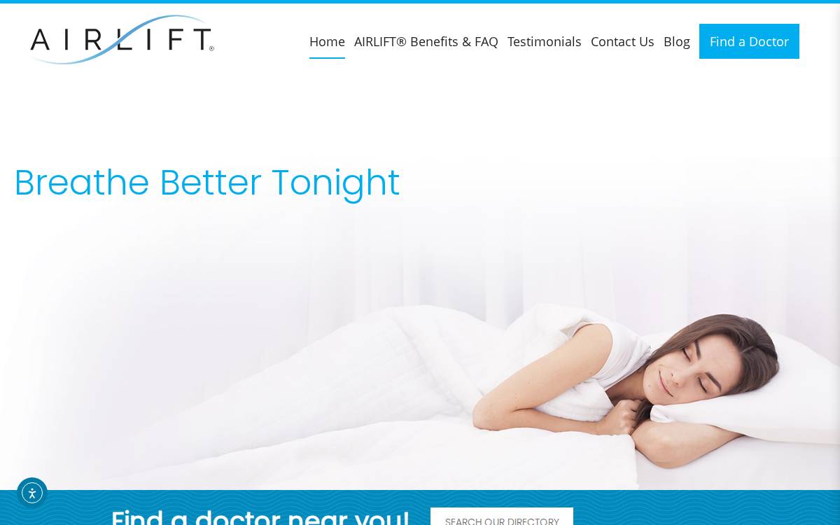 Airlift Sleep website preview