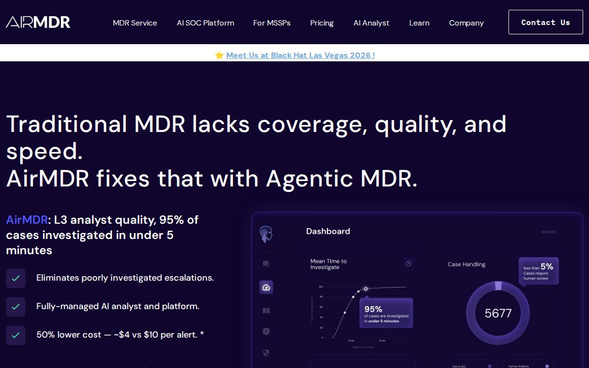 AirMDR website preview